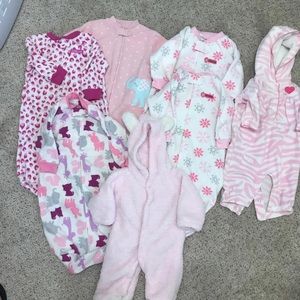 0-9 month baby girl sleeper onepieces bundle